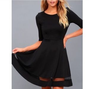 Lulus SHEER FACTOR BLACK MESH SKATER Dress 👗